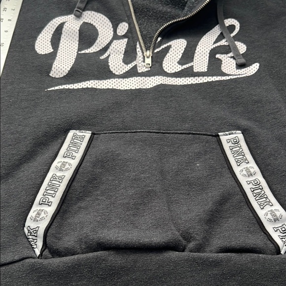 PINK Victoria's Secret Black Hoodie Size Medium - Picture 6 of 6